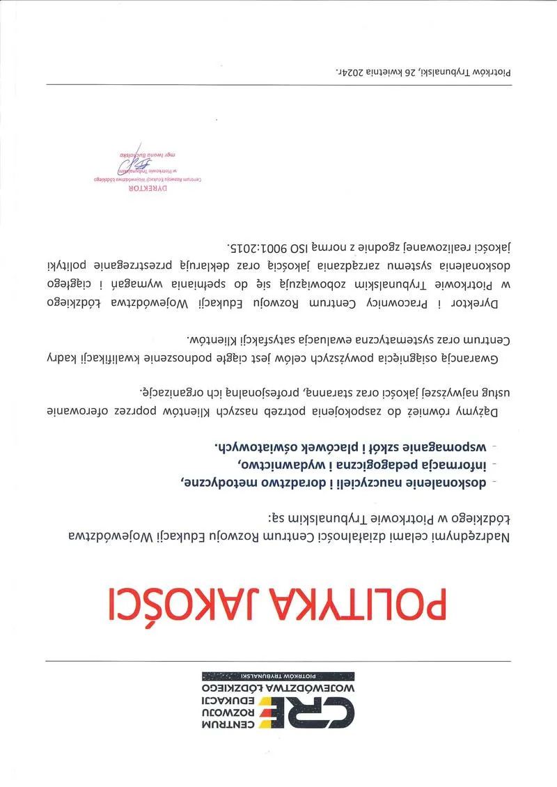 Kluczowe elementy polityki jakości