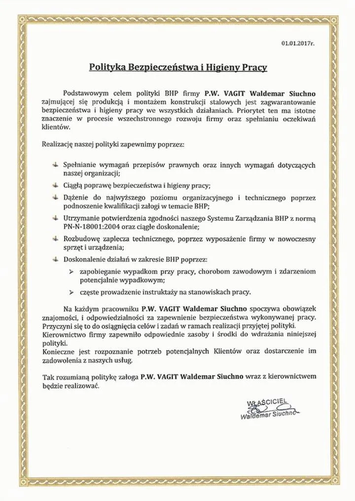 Polityka BHP w firmie