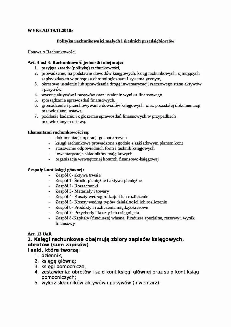 Polityka rachunkowości a transparentność finansowa